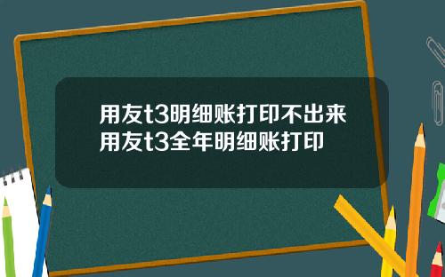 用友t3明细账打印不出来用友t3全年明细账打印