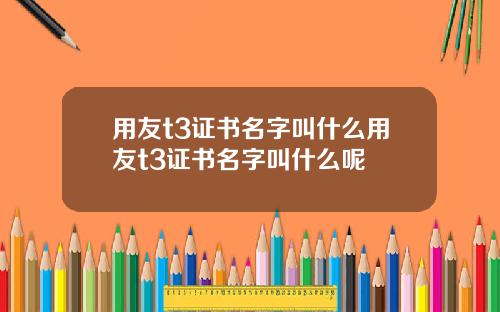 用友t3证书名字叫什么用友t3证书名字叫什么呢