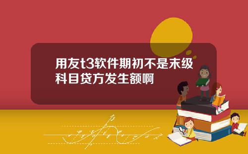 用友t3软件期初不是末级科目贷方发生额啊