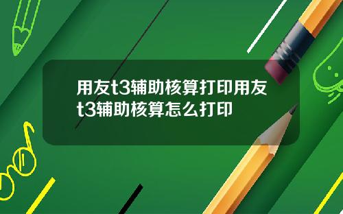 用友t3辅助核算打印用友t3辅助核算怎么打印