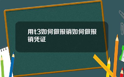 用t3如何做报销如何做报销凭证