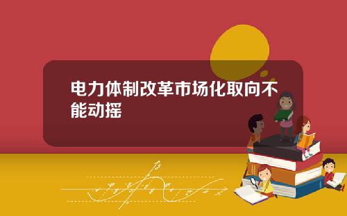 电力体制改革市场化取向不能动摇