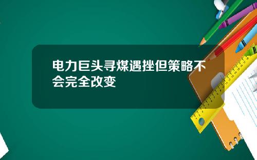 电力巨头寻煤遇挫但策略不会完全改变
