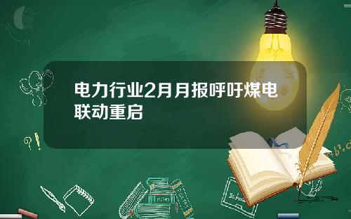 电力行业2月月报呼吁煤电联动重启