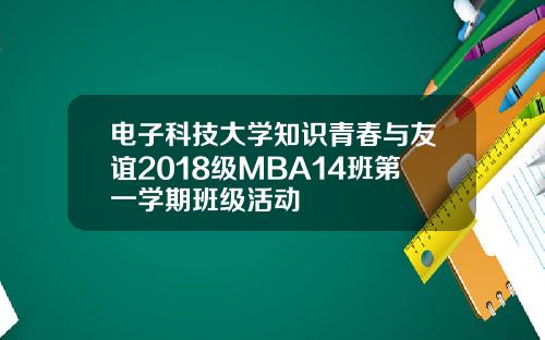 电子科技大学知识青春与友谊2018级MBA14班第一学期班级活动