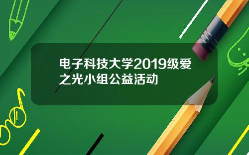 电子科技大学2019级爱之光小组公益活动