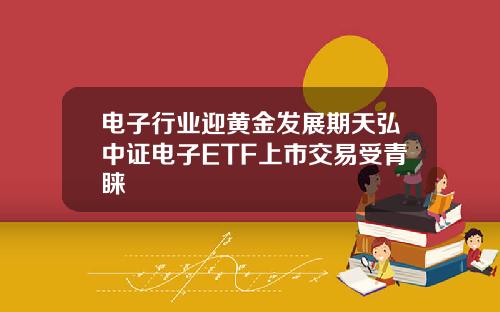 电子行业迎黄金发展期天弘中证电子ETF上市交易受青睐