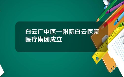白云广中医一附院白云医院医疗集团成立