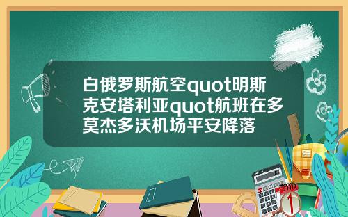 白俄罗斯航空quot明斯克安塔利亚quot航班在多莫杰多沃机场平安降落