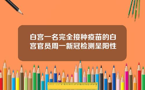 白宫一名完全接种疫苗的白宫官员周一新冠检测呈阳性