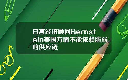 白宫经济顾问Bernstein美国方面不能依赖脆弱的供应链