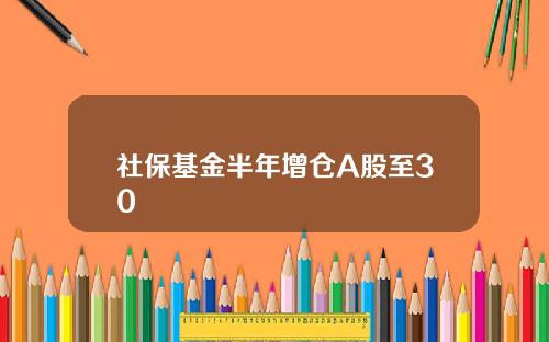 社保基金半年增仓A股至30