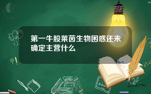 第一牛股莱茵生物困惑还未确定主营什么