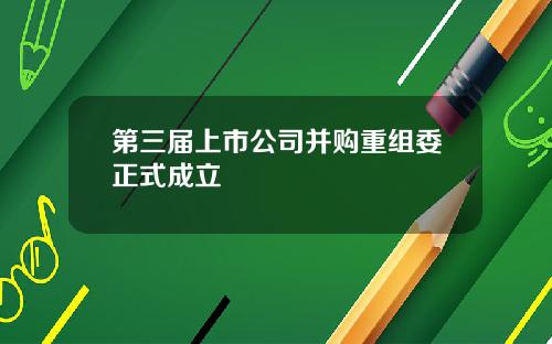 第三届上市公司并购重组委正式成立