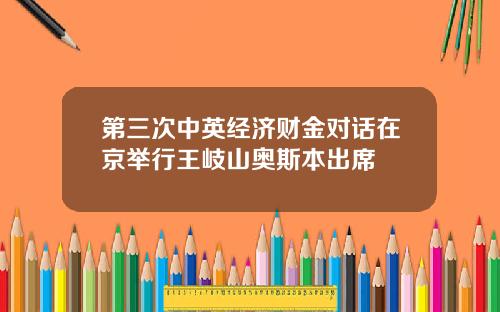 第三次中英经济财金对话在京举行王岐山奥斯本出席