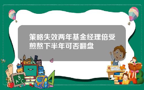 策略失效两年基金经理倍受煎熬下半年可否翻盘