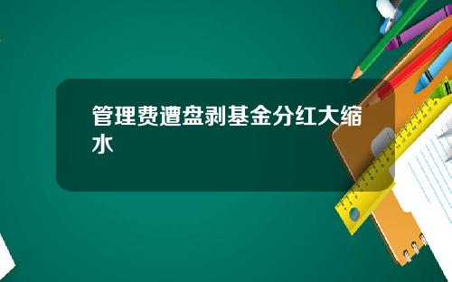 管理费遭盘剥基金分红大缩水