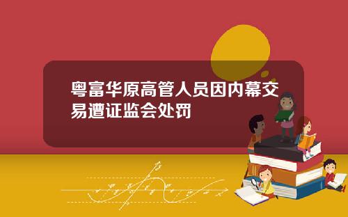 粤富华原高管人员因内幕交易遭证监会处罚