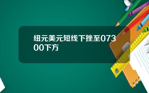 纽元美元短线下挫至07300下方