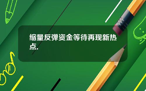缩量反弹资金等待再现新热点.