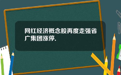 网红经济概念股再度走强省广集团涨停.