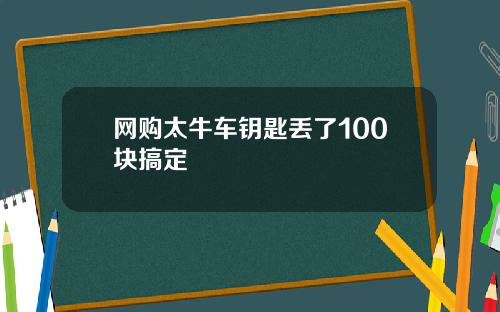 网购太牛车钥匙丢了100块搞定