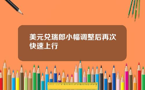 美元兑瑞郎小幅调整后再次快速上行