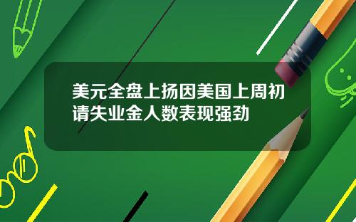 美元全盘上扬因美国上周初请失业金人数表现强劲