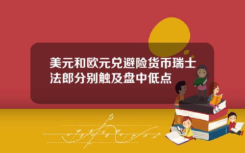 美元和欧元兑避险货币瑞士法郎分别触及盘中低点