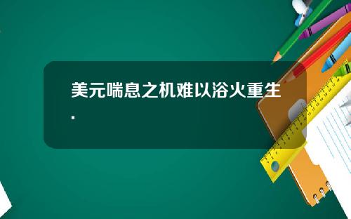 美元喘息之机难以浴火重生.