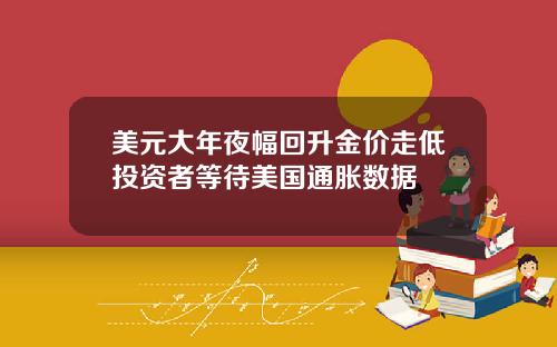 美元大年夜幅回升金价走低投资者等待美国通胀数据