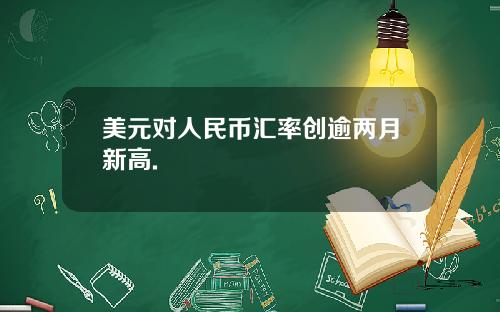 美元对人民币汇率创逾两月新高.