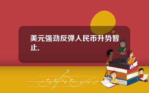 美元强劲反弹人民币升势暂止.