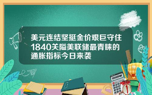 美元连结坚挺金价艰巨守住1840关隘美联储最青睐的通胀指标今日来袭