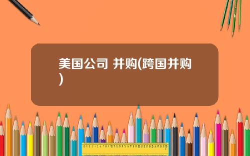 美国公司 并购(跨国并购)