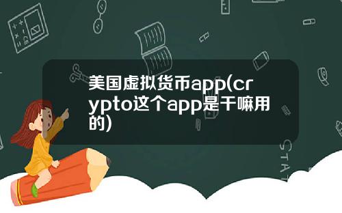 美国虚拟货币app(crypto这个app是干嘛用的)