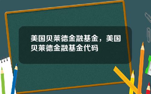 美国贝莱德金融基金，美国贝莱德金融基金代码