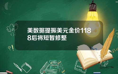 美数据提振美元金价1188后将短暂修整