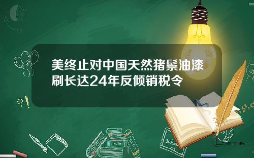 美终止对中国天然猪鬃油漆刷长达24年反倾销税令