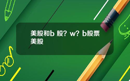 美股和b 股？w？b股票美股