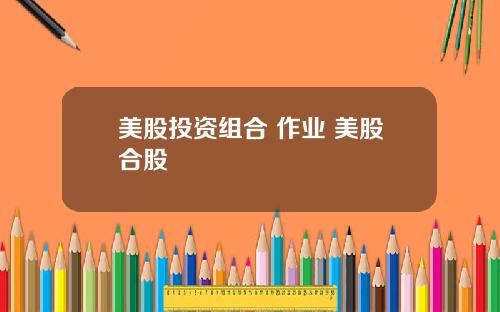 美股投资组合 作业 美股合股