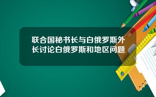 联合国秘书长与白俄罗斯外长讨论白俄罗斯和地区问题
