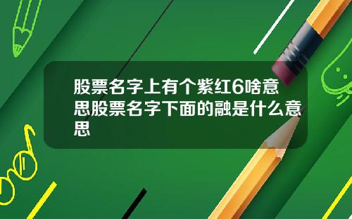 股票名字上有个紫红6啥意思股票名字下面的融是什么意思