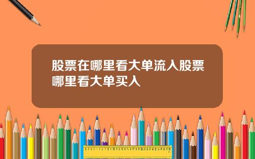 股票在哪里看大单流入股票哪里看大单买入
