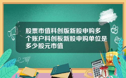 股票市值科创版新股申购多个账户科创板新股申购单位是多少股元市值