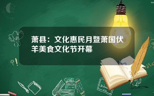 萧县：文化惠民月暨萧国伏羊美食文化节开幕