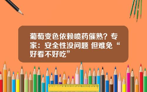 葡萄变色依赖喷药催熟？专家：安全性没问题 但难免“好看不好吃”