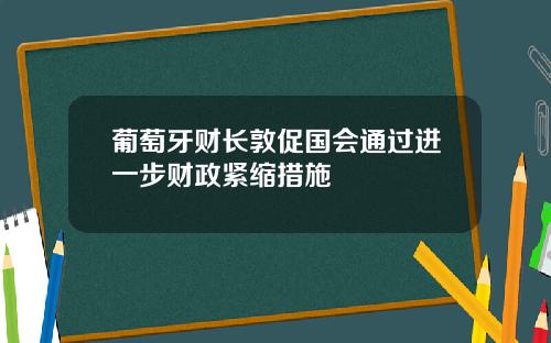 葡萄牙财长敦促国会通过进一步财政紧缩措施