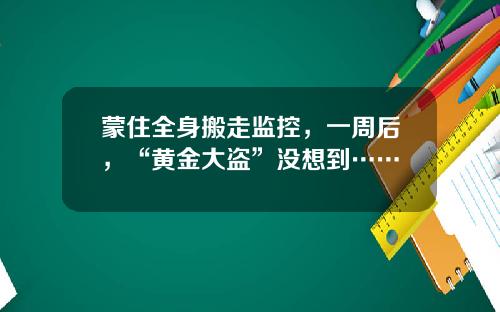 蒙住全身搬走监控，一周后，“黄金大盗”没想到……