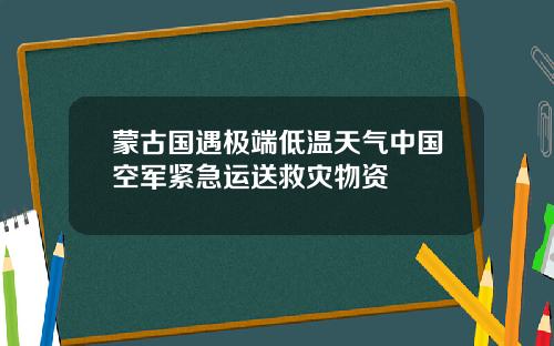 蒙古国遇极端低温天气中国空军紧急运送救灾物资